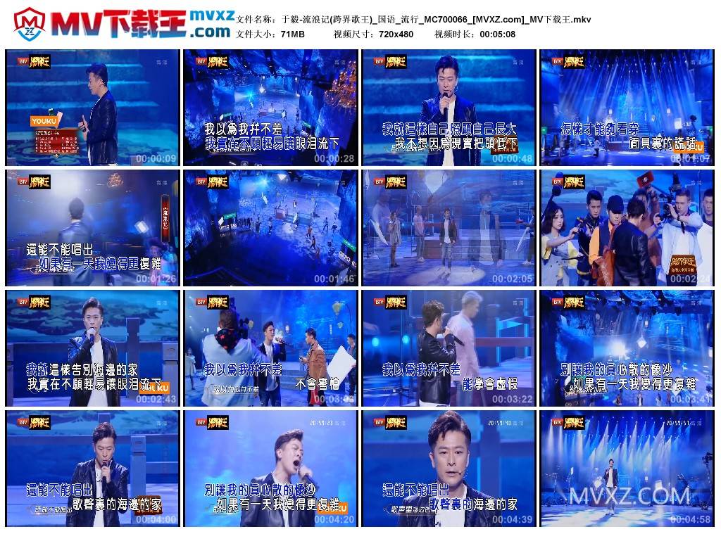 于毅-流浪记(跨界歌王)_国语_流行_MC700066